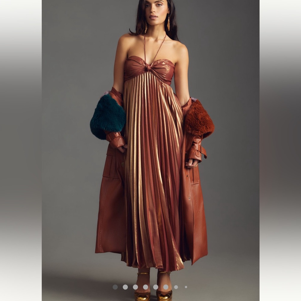 Holiday dress from Anthropologie.  Beautiful copper color. Size L  NBW